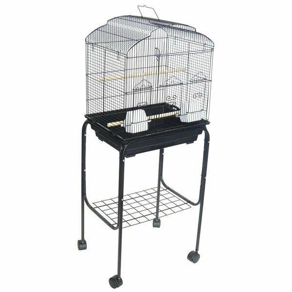 Peticare 5804-4814BLK Shell Top Bird Cage with Stand, Black PE3286251